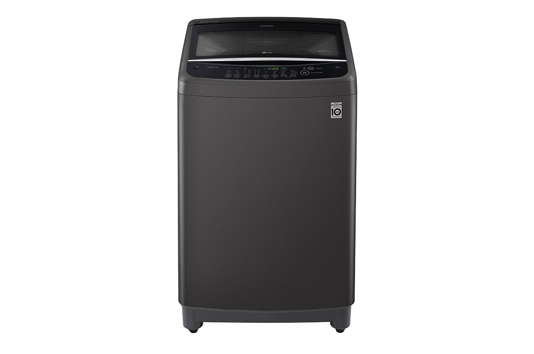 LG 10kg Smart Inverter Top Load Washing Machine in Middle Black, Front view, T2310VSAB