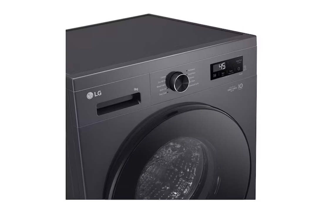 LG 9kg Front Load Washing Machine, side half view, FB1208S6M1, thumbnail 3