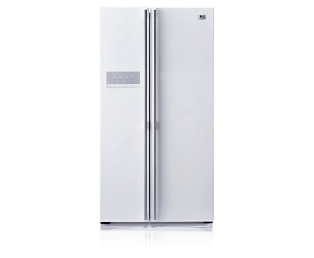 LG 581L White Side by Side Refrigerator with IceBeam Door Cooling, GC-B197WFF