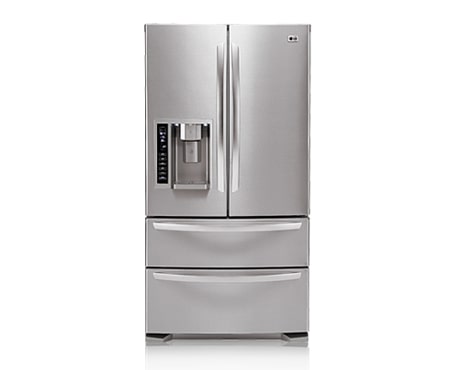 LG 601 Litre Stainless Steel 4-Door French Door Fridge with In-Door Ice Maker and Tall Water & Ice Dispenser, GRL219STSL