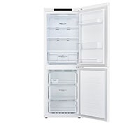LG 306L Bottom Mount Fridge with Door Cooling in White Finish​, Front Open Empty, GB-335WL, thumbnail 3