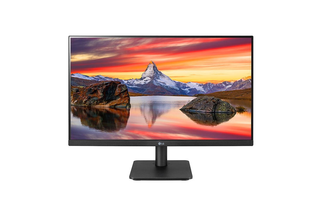 LG 23.8'' IPS Full HD Monitor with 3-Side Virtually Borderless Design, front view, 24MP400-B