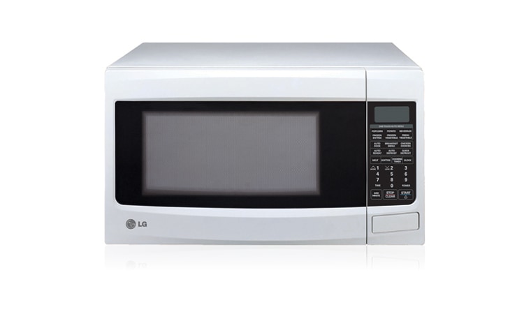 LG 34L White Round Cavity Microwave Oven with 10 different power levels and Auto Cook Menus, MS3446VRW, thumbnail 1