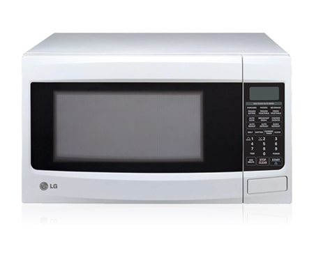 LG 34L White Round Cavity Microwave Oven with 10 different power levels and Auto Cook Menus, MS3446VRW
