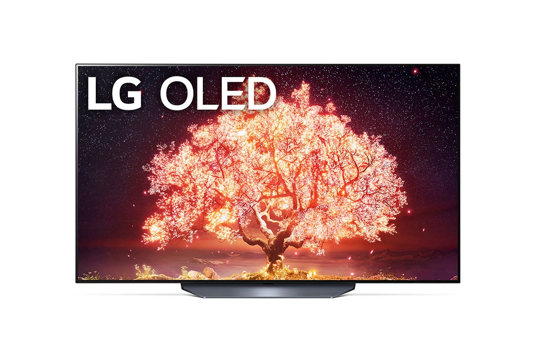 LG B1 55 inch 4K Smart Self-Lit OLED TV w/ AI ThinQ<sup>®</sup>, OLED55B1PVA front view with infill, OLED55B1PVA