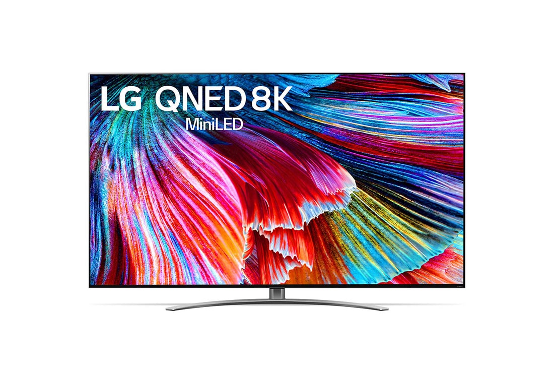 LG QNED99 Series 65 inch 8K TV w/ Quantum Dot, NanoCell & Mini LED Technology, LG 65QNED99TPB A front view of the LG QNED TV, 65QNED99TPB