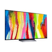 LG C2 65 inch 4K Smart OLED evo TV, 30 degree side view, OLED65C24LA, thumbnail 3