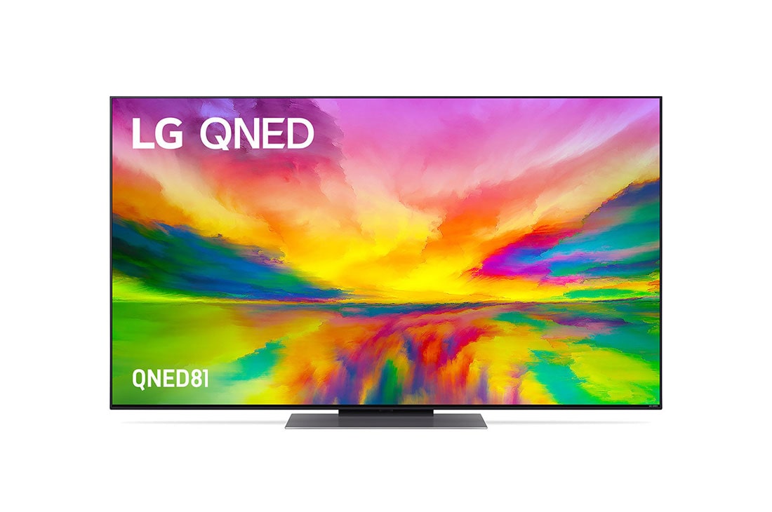 LG QNED81 55 inch 4K Smart QNED TV with Quantum Dot NanoCell, Front view With Infill Image and Product logo, 55QNED816RA