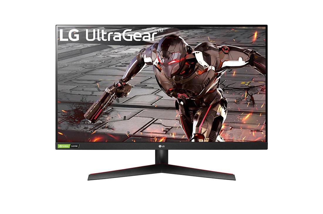 LG 31.5'' UltraGear™ Full HD Gaming Monitor with 165Hz, 1ms MBR and NVIDIA® G-SYNC® Compatible, Front View , 32GN500-B