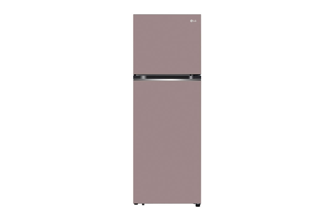 LG 12.7 Cu. Ft. Objet Collection Top Freezer Refrigerator in Clay Pink, front view, RJT-B127CP