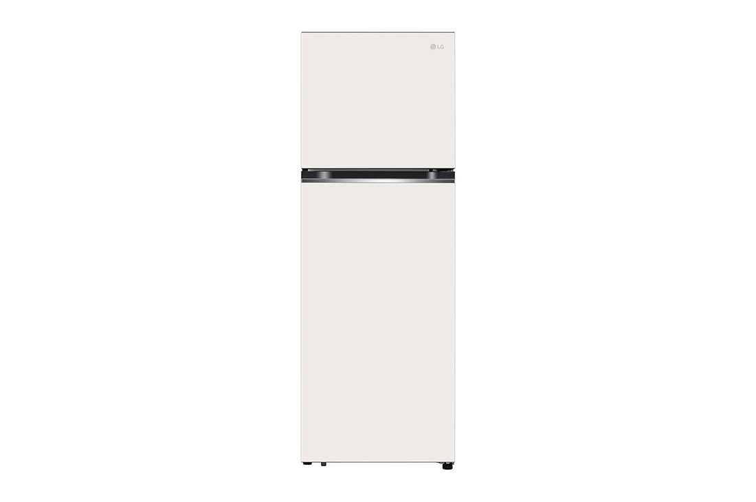 LG 12.7 Cu. Ft. Objet Collection Top Freezer Refrigerator in Beige, front view, RJT-B127BG
