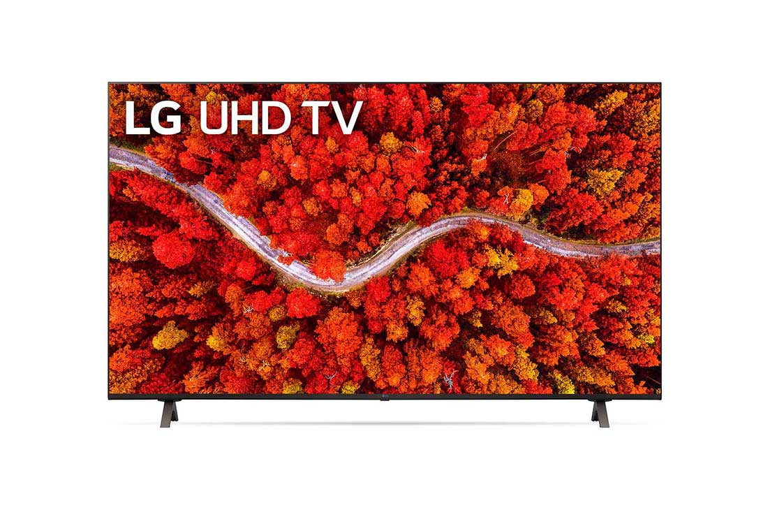 LG UP80 50inch 4K Smart UHD TV, front view with infill image, 50UP8050PSB