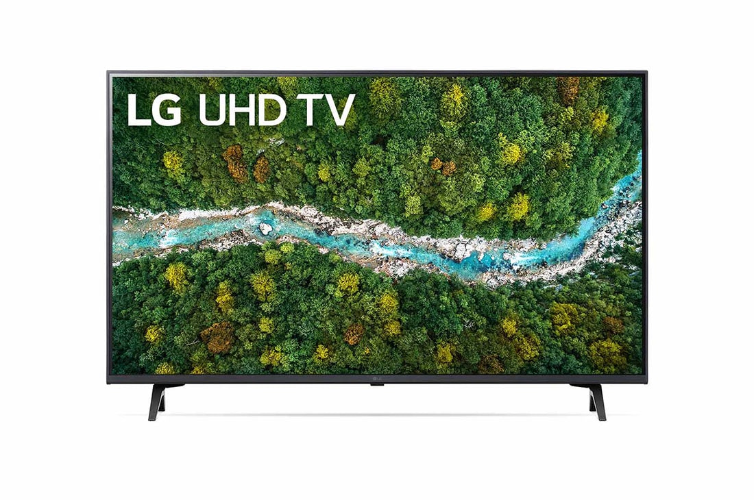 LG UP77  43 inch 4K Smart UHD TV, front view with infill image, 43UP7750PSB