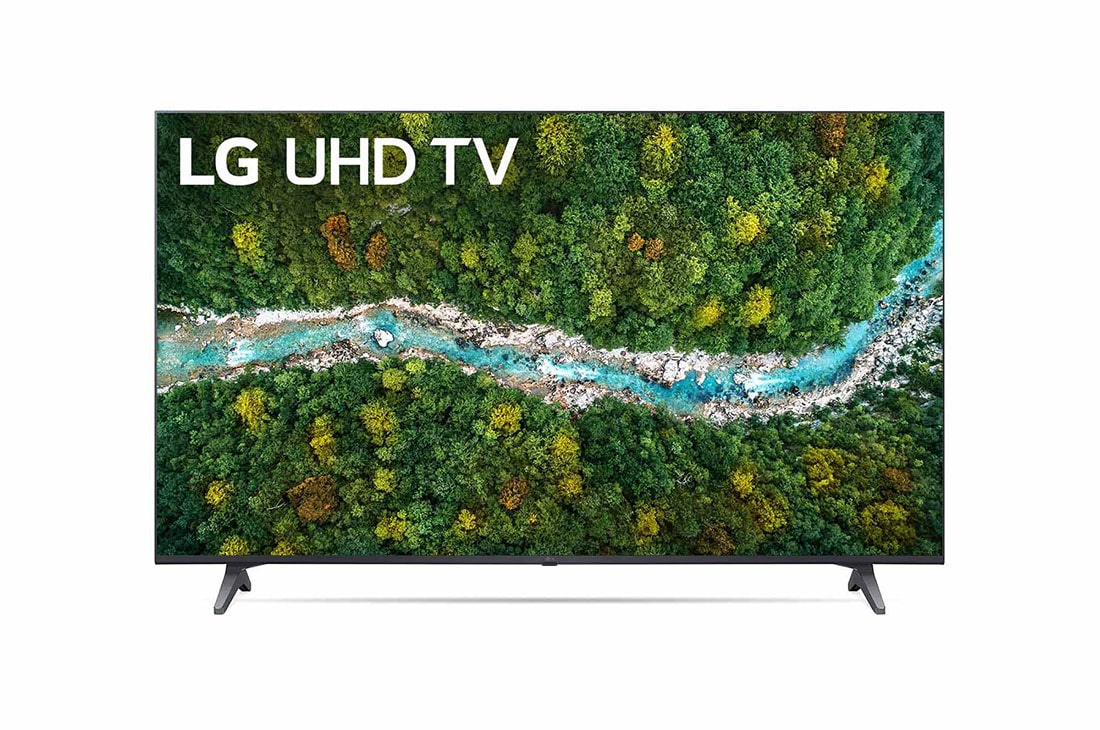 LG UP77  55 inch 4K Smart UHD TV, front view with infill image, 55UP7720PSC