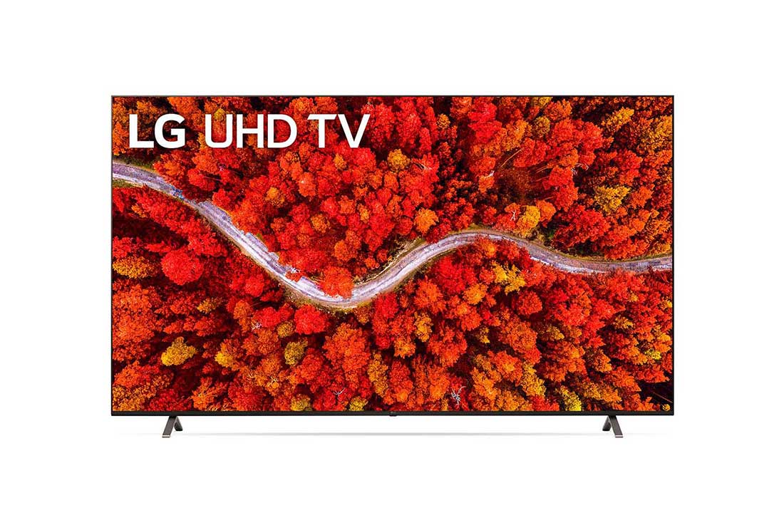 LG UP80 86 4K Smart UHD TV, front view with infill image, 86UP8050PSB