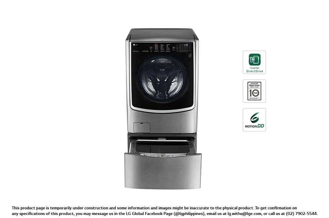 LG 21/12 Kg TWINWash™ Front Load Washing Machine with Smart Wi-Fi, F2721HTWV