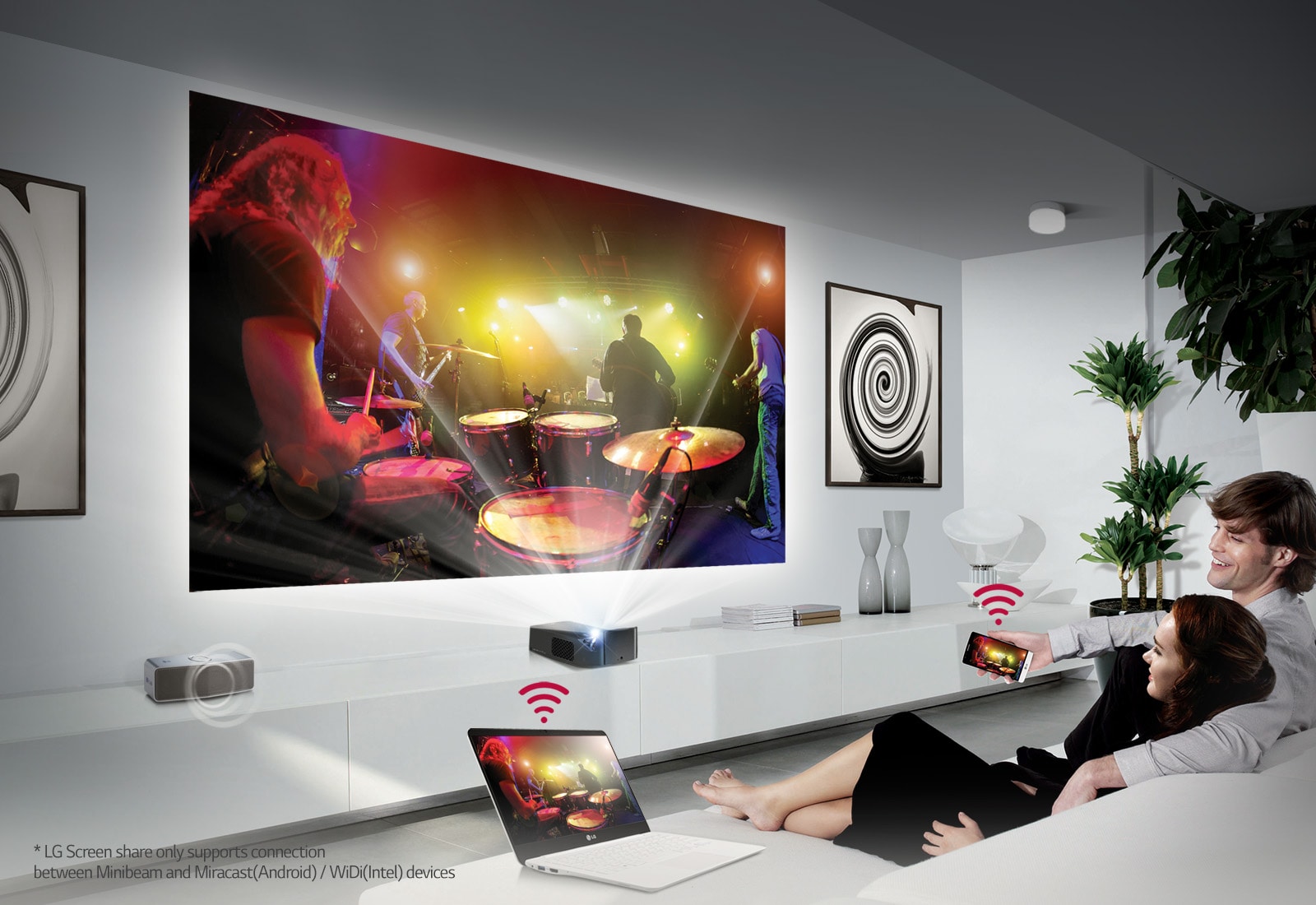 Самсунг вместо телевизора. LG hf85lsr проекционный экран. Телевизор проектор. Проектор на стену. Видеопроектор с экраном.