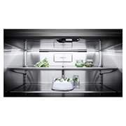 LG Lodówko-zamrażarka LG Side-by-Side InstaView Door-in-Door ThinQ 569L LSR100, LG SIGNATURE 31 cu. ft. Smart wi-fi Enabled InstaView™ Door-in-Door® Refrigerator, drawer with doors opened. Groceries are filled and arranged in the fridge, LUPXS3186N, LSR100, thumbnail 14