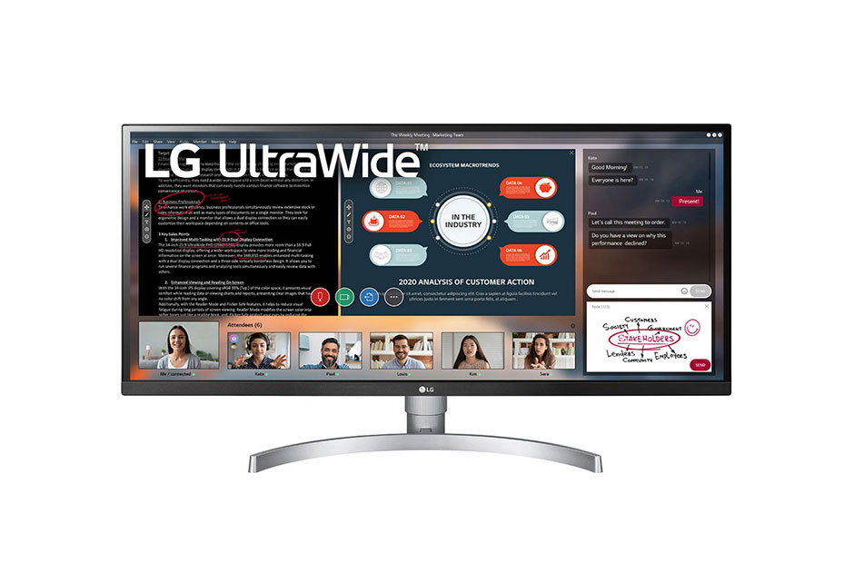 LG Monitor LG 34” UltraWide™ IPS HDR 10 34WK650, 34WK650-W
