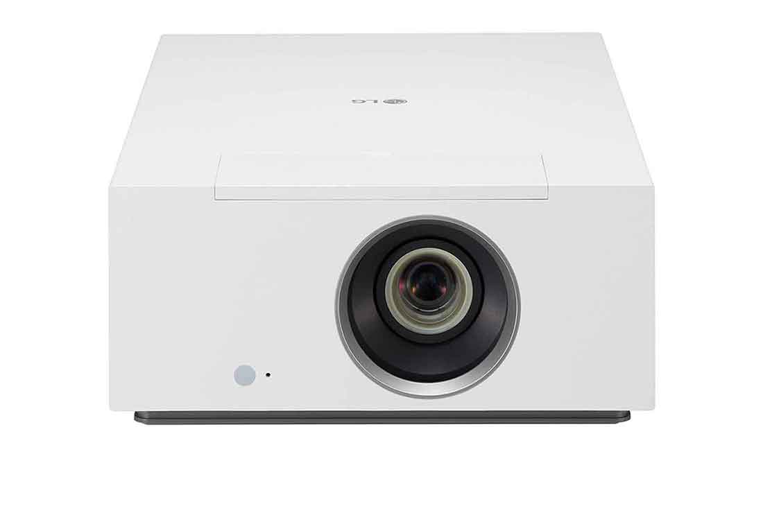 LG Projektor LG CineBeam HU710P 4K UHD hybrydowy do kina domowego, widok z przodu, HU710PW