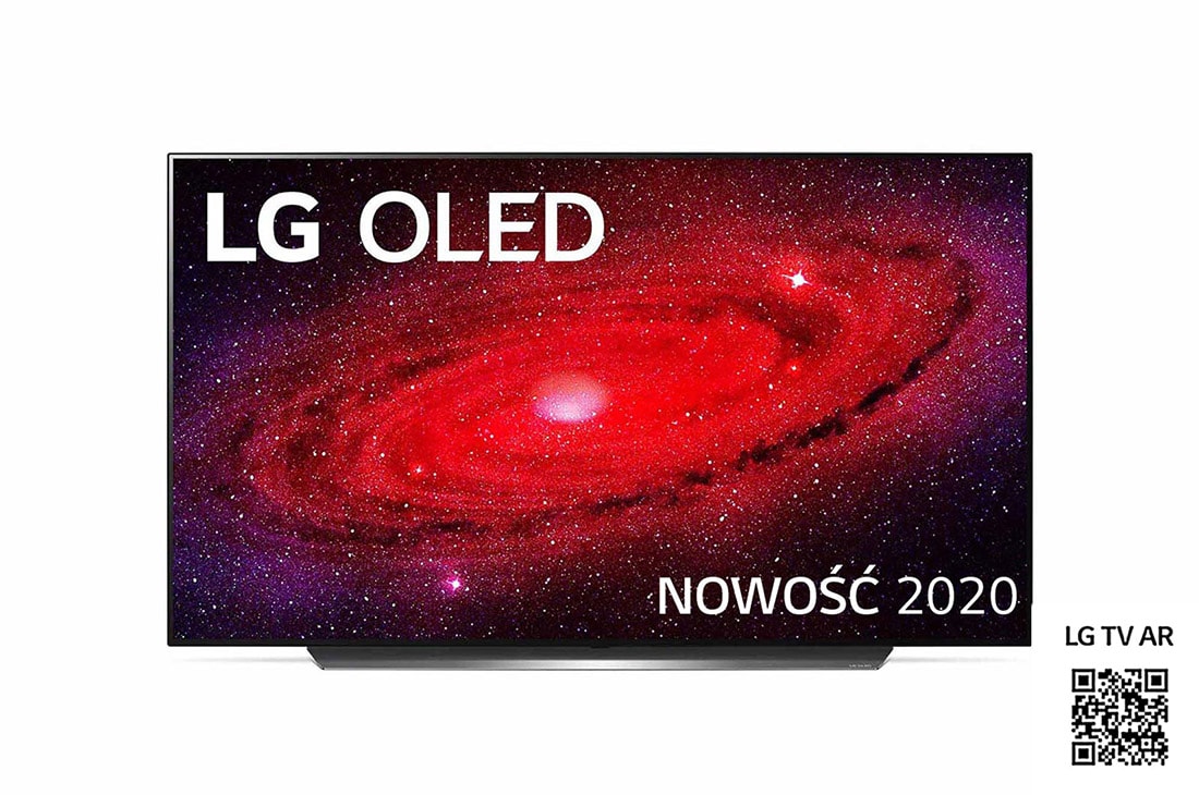 LG Telewizor LG 55” OLED 4K Cinema HDR AI TV ze sztuczną inteligencją, DVB-T2, OLED55CX, widok z przodu z obrazem wypełniającym, OLED55CX3LA