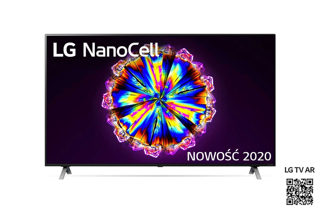 LG Telewizor LG 55” NanoCell 4K 2020 AI TV ze sztuczną inteligencją 55NANO90, widok z przodu z obrazem wypełniającym, 55NANO903NA