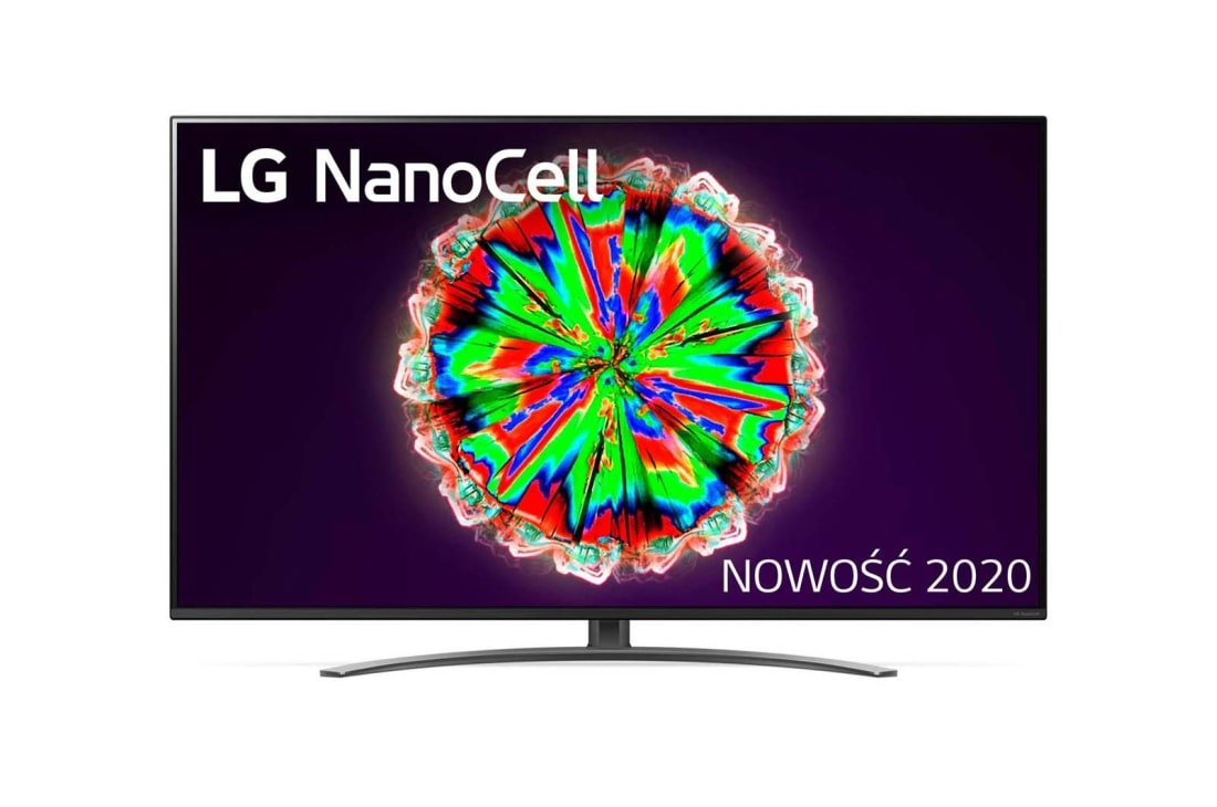 LG Telewizor LG 55” NanoCell 4K 2020 AI TV ze sztuczną inteligencją, DVB-T2, 55NANO81, widok z przodu z obrazem wypełniającym, 55NANO816NA