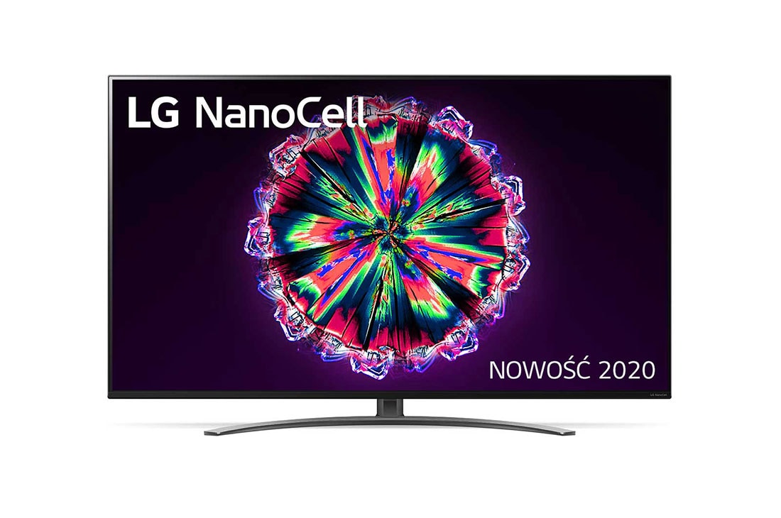 LG Telewizor LG 55” NanoCell 4K 2020 AI TV ze sztuczną inteligencją, DVB-T2, 55NANO86, widok z przodu z obrazem wypełniającym, 55NANO867NA