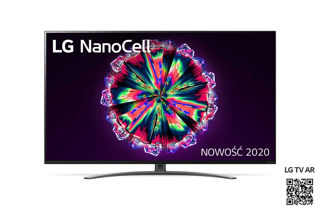 LG Telewizor LG 49” NanoCell 4K 2020 AI TV ze sztuczną inteligencją 49NANO86, widok z przodu z obrazem wypełniającym, 49NANO867NA