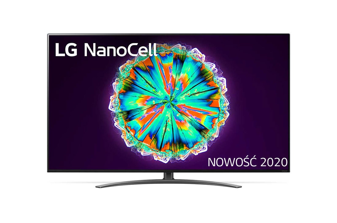 LG Telewizor LG 55” NanoCell 4K 2020 AI TV ze sztuczną inteligencją, DVB-T2, 55NANO91, widok z przodu z obrazem wypełniającym, 55NANO917NA