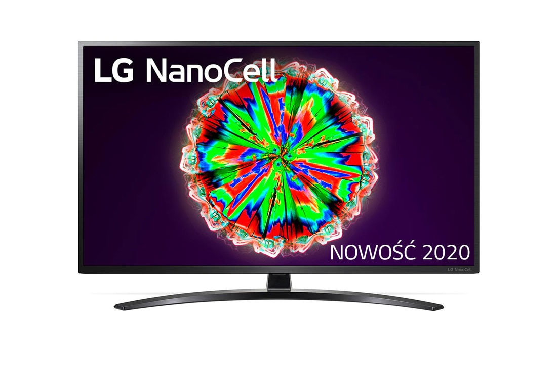 LG Telewizor LG 43” NanoCell 4K 2020 AI TV ze sztuczną inteligencją, DVB-T2, 43NANO79, widok z przodu z obrazem wypełniającym, 43NANO793NE