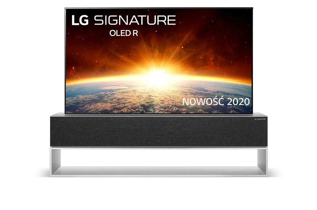 LG Telewizor LG 65” OLED 4K Cinema HDR AI TV ze sztuczną inteligencją OLED65RX, widok z przodu z obrazem wypełniającym, OLED65RX9LA