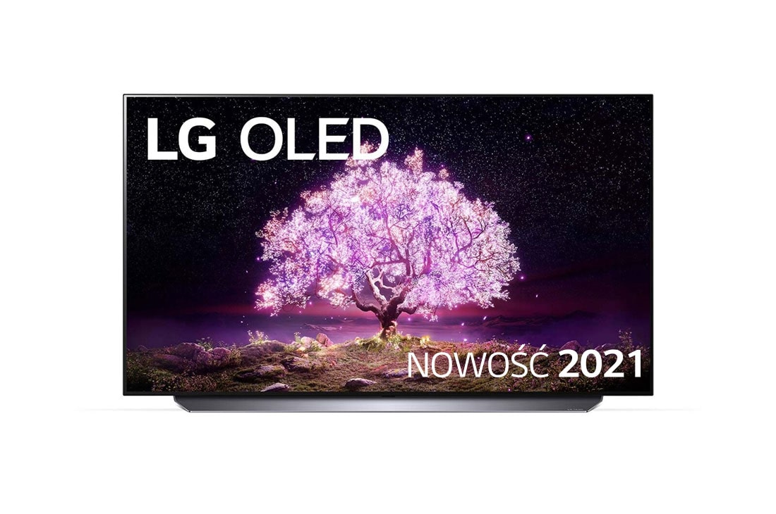 LG Telewizor LG 55” OLED 4K Cinema HDR AI TV ze sztuczną inteligencją, DVB-T2/HEVC, OLED55C1, widok z przodu, OLED55C11LB