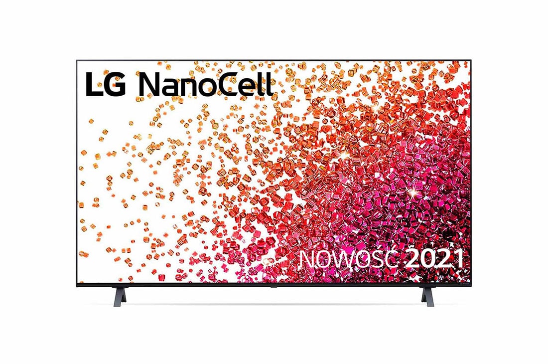 LG Telewizor LG 65” NanoCell 4K 2021 AI TV ze sztuczną inteligencją, DVB-T2/HEVC, 65NANO75, Widok z przodu telewizora LG NanoCell, 65NANO753PR