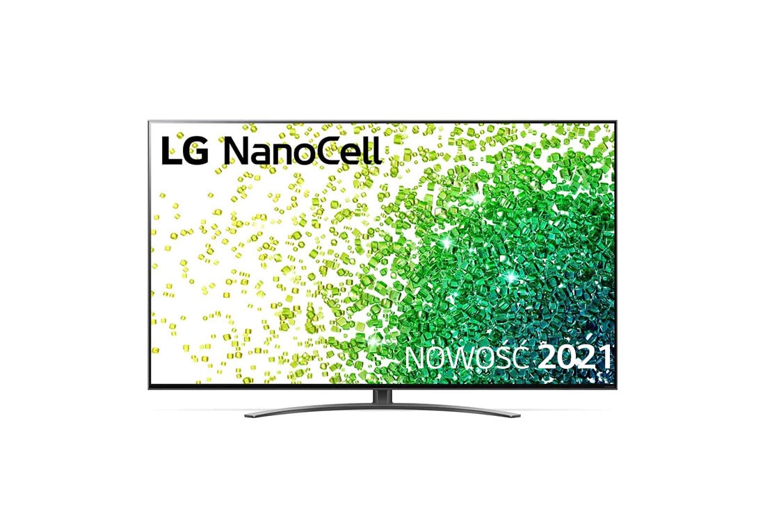LG Telewizor LG 55” NanoCell 4K 2021 AI TV ze sztuczną inteligencją, DVB-T2/HEVC, 55NANO86, Widok z przodu telewizora LG NanoCell, 55NANO863PA