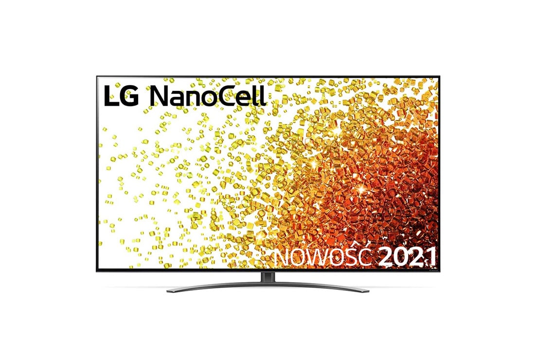 LG Telewizor LG 65” NanoCell 4K 2021 AI TV ze sztuczną inteligencją, DVB-T2/HEVC, 65NANO91, Widok z przodu telewizora LG NanoCell, 65NANO913PA