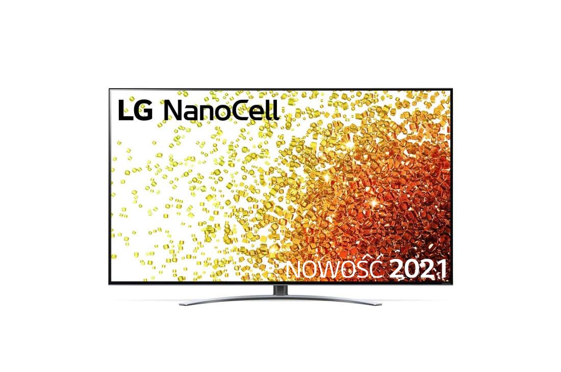 LG Telewizor LG 55” NanoCell 4K 2021 AI TV ze sztuczną inteligencją, DVB-T2/HEVC, 55NANO92, Widok z przodu telewizora LG NanoCell, 55NANO923PB