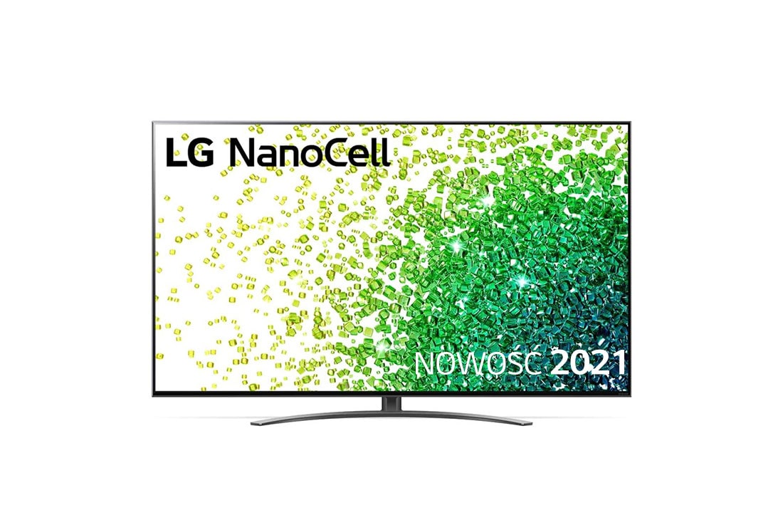 LG Telewizor LG 65” NanoCell 4K 2021 AI TV ze sztuczną inteligencją, DVB-T2/HEVC, 65NANO86, Widok z przodu telewizora LG NanoCell, 65NANO863PA