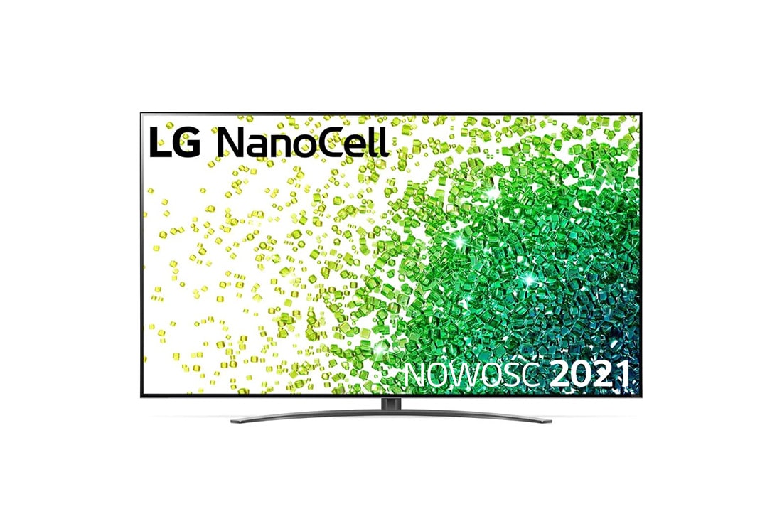 LG Telewizor LG 86” NanoCell 4K 2021 AI TV ze sztuczną inteligencją, DVB-T2/HEVC, 86NANO86, Widok z przodu telewizora LG NanoCell, 86NANO863PA