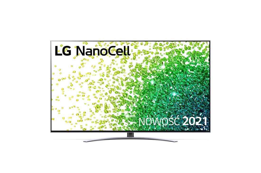 LG Telewizor LG 50” NanoCell 4K 2021 AI TV ze sztuczną inteligencją, DVB-T2/HEVC, 50NANO88, Widok z przodu telewizora LG NanoCell, 50NANO883PB