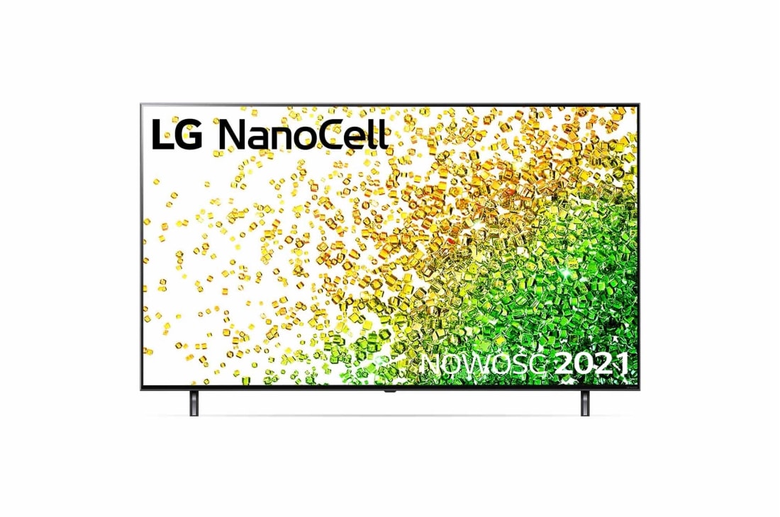 LG Telewizor LG 65” NanoCell 4K 2021 AI TV ze sztuczną inteligencją, DVB-T2/HEVC, 65NANO85, Widok z przodu telewizora LG NanoCell, 65NANO853PA