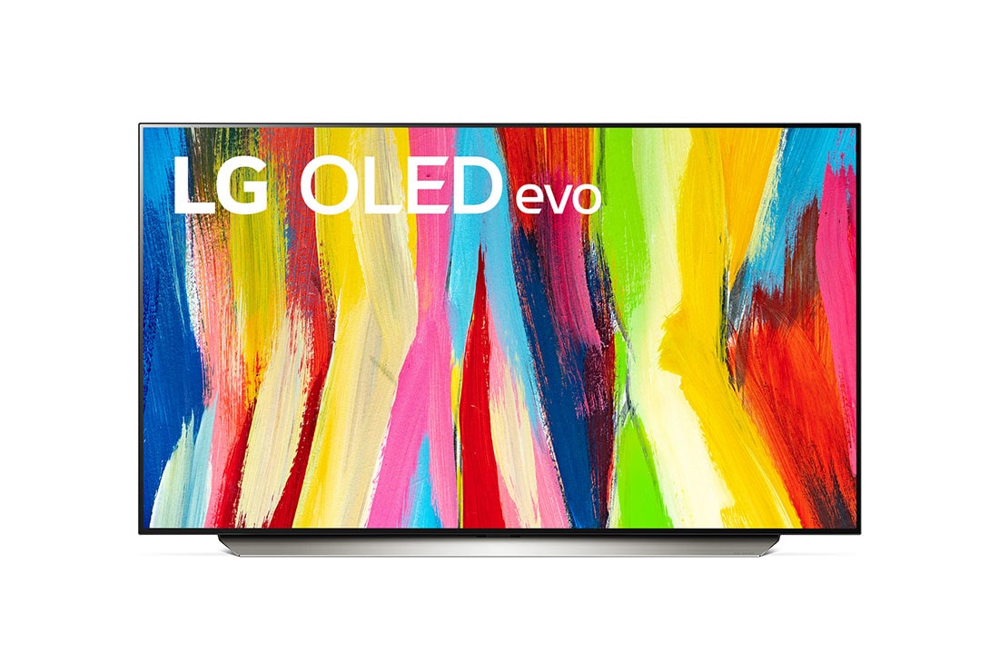 LG Telewizor LG 48” OLED evo 4K ze sztuczną inteligencją, Cinema HDR, Smart TV, 120Hz, DVB-T2/HEVC, OLED48C2, front view, OLED48C22LB