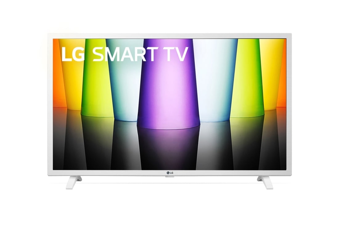 LG Telewizor LG 32'' Full HD TV z Active HDR AI TV ze sztuczną inteligencją, DVB-T2/HEVC, 32LQ6380, Widok z przodu telewizora LG Full HD z obrazem wypełniającym i logo produktu, 32LQ63806LC