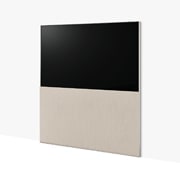 LG Telewizor Lifestyle LG 65'' OLED evo 4K | Kolekcja Objet Easel, ART90, Easel pokazany z przodu w widoku liniowym, odrobinę skręcony i oparty o ścianę., 65ART90E9QA, thumbnail 4