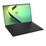 LG Laptop LG gram 16'' 2022 z matową matrycą, Windows 11 Home, SSD 512GB M.2(NVME),16GB, Intel Evo z procesorem Intel® Core™ i5 12. generacji, 16Z90Q-G, kolor czarny, Widok z boku pod kątem +30 stopni przy otwartej pokrywie, 16Z90Q-G.AA55Y, thumbnail 15