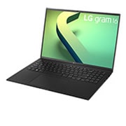 LG Laptop LG gram 16'' 2022 z matową matrycą, Windows 11 Home, SSD 512GB M.2(NVME),16GB, Intel Evo z procesorem Intel® Core™ i5 12. generacji, 16Z90Q-G, kolor czarny, Widok z boku pod kątem -30 stopni przy otwartej pokrywie, 16Z90Q-G.AA55Y, thumbnail 4