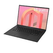 LG Laptop LG gram 14'' 2022 z matową matrycą, Windows 11 Home, SSD 512GB M.2 (NVME), 16GB, Intel Evo z procesorem Intel® Core™ i5 12. generacji, 14Z90Q-G, kolor czarny, Widok z boku pod kątem -30 stopni przy otwartej pokrywie, 14Z90Q-GAA55Y, thumbnail 5