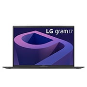 LG Laptop LG gram 17'' 2022 z matową matrycą, Windows 11 Home, SSD 512GB M.2 (NVME), 16 GB, Intel Evo z procesorem Intel® Core™ i5 12. generacji, 17Z90Q-G, kolor czarny, Widok z przodu, 17Z90Q-GAA55Y, thumbnail 2