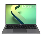 LG Laptop LG gram 16'' 2022 z matową matrycą, Windows 11 Home, SSD 1TB (NVME),16GB, Intel Evo z procesorem Intel® Core™ i7 12. generacji, 16Z90Q-G, kolor szary, Widok z przodu z klawiaturą, 16Z90Q-G.AA79Y, thumbnail 15