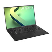 LG Laptop LG gram 16'' 2022 z matową matrycą, Windows 11 Home, SSD 1TB (NVME),16GB, Intel Evo z procesorem Intel® Core™ i7 12. generacji, 16Z90Q-G, kolor czarny, Widok z boku pod kątem +30 stopni przy otwartej pokrywie, 16Z90Q-G.AA78Y, thumbnail 4